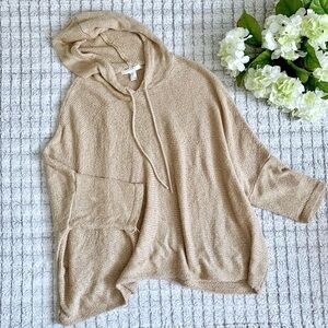 Oversized Draped Knit Sweatshirt